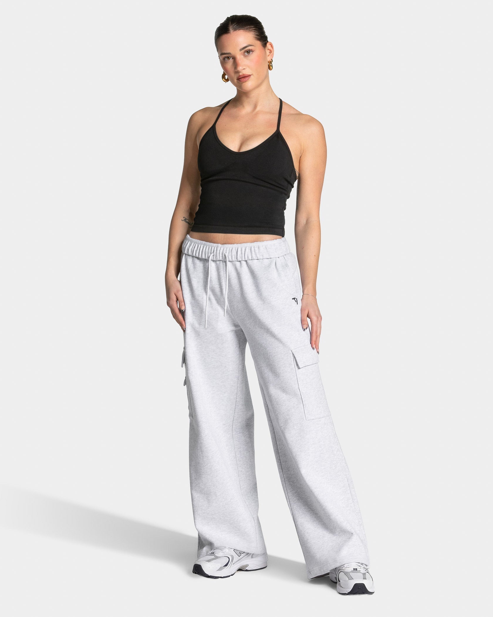 Lift Wide Leg Cargo Jogger "Weiß Meliert"