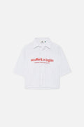 Not LA Yet Ecru Pinstripe Shirt