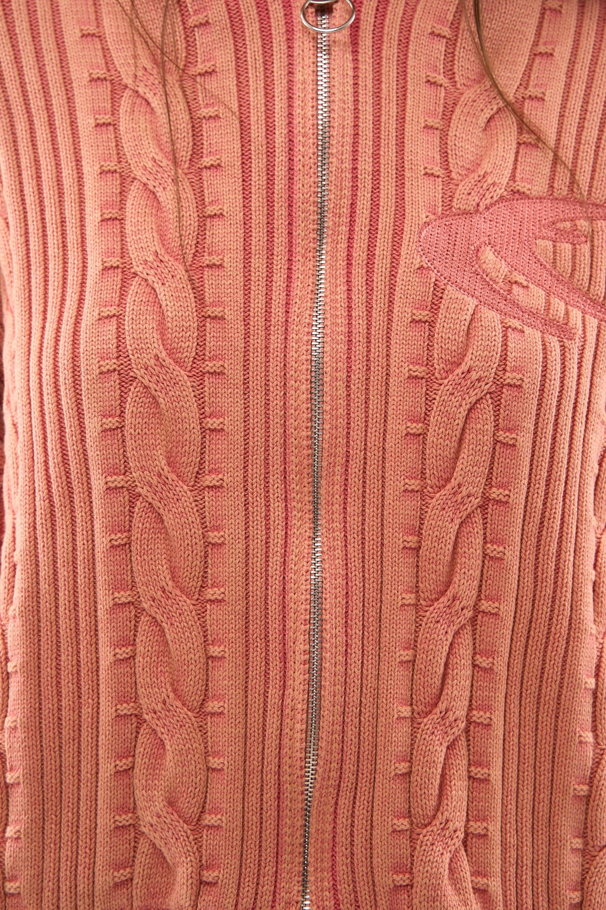 Latte Zipper Pink Knit
