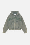 Buzz Dusty Green Knit Zipper