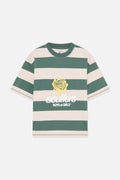 Boy Green Striped T-Shirt