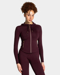 Allrounder Shaping Hooded Zip Jacke "Merlot - Gold"