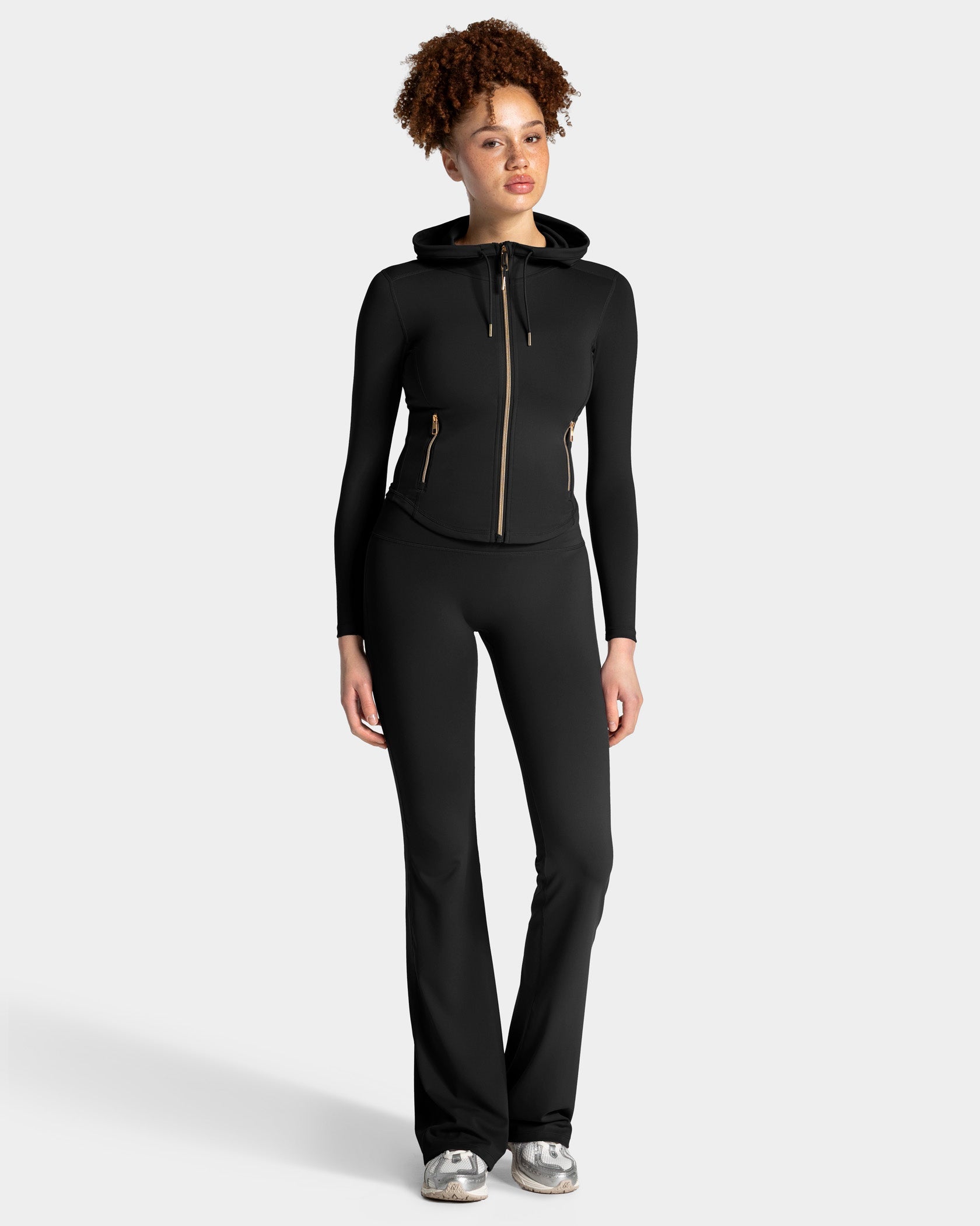 Allrounder Shaping Hooded Zip Jacke "Schwarz - Gold"