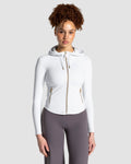 Allrounder Shaping Hooded Zip Jacke "Weiß - Gold"