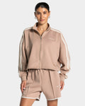 Club Cropped Zip Jacke "Beige"