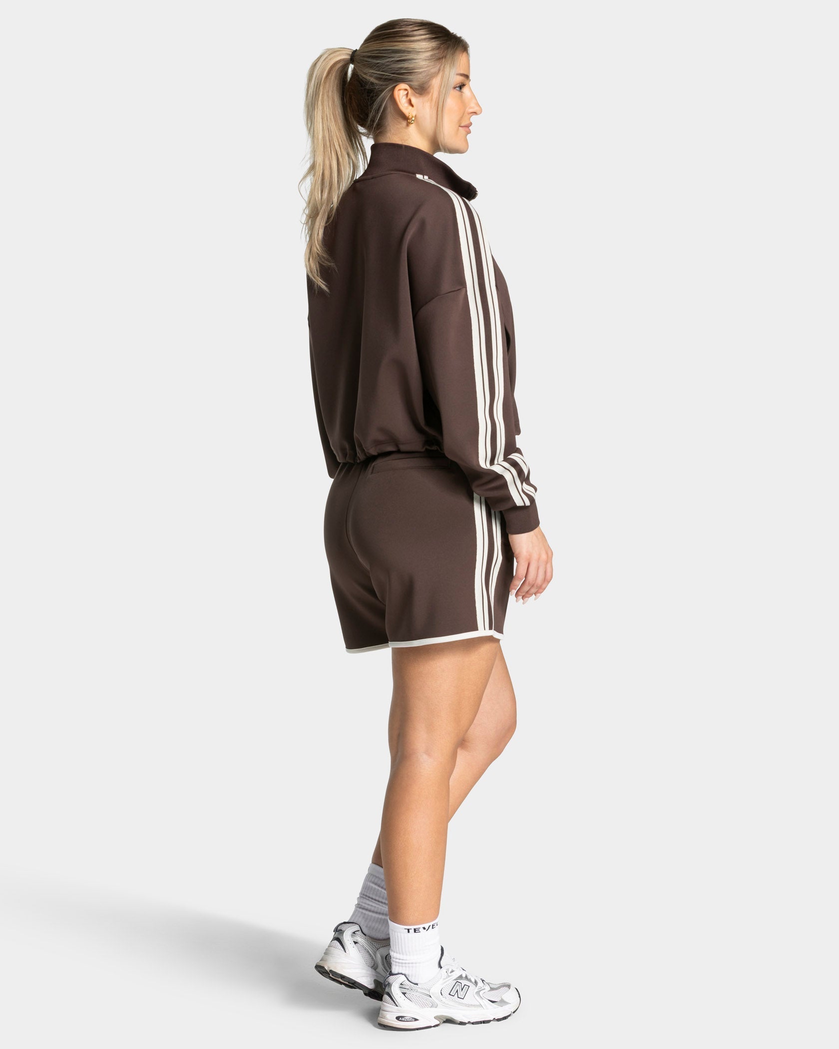 Club Cropped Zip Jacke "Espresso"