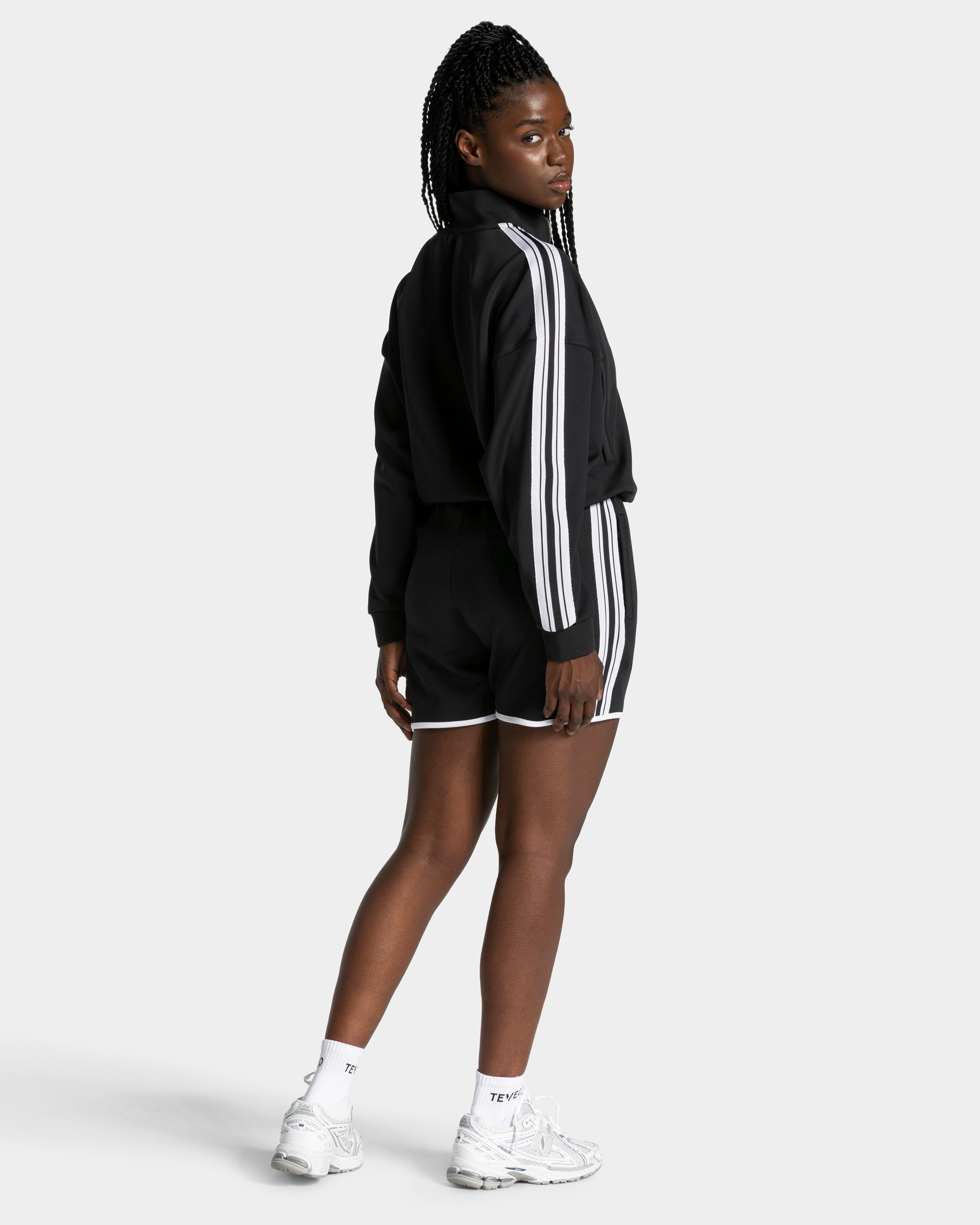 Club Cropped Zip Jacke "Schwarz"