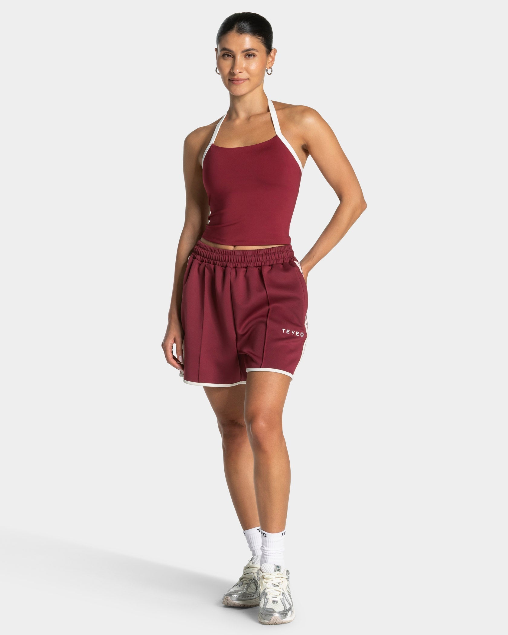 Club Neckholder Top "Weinrot"