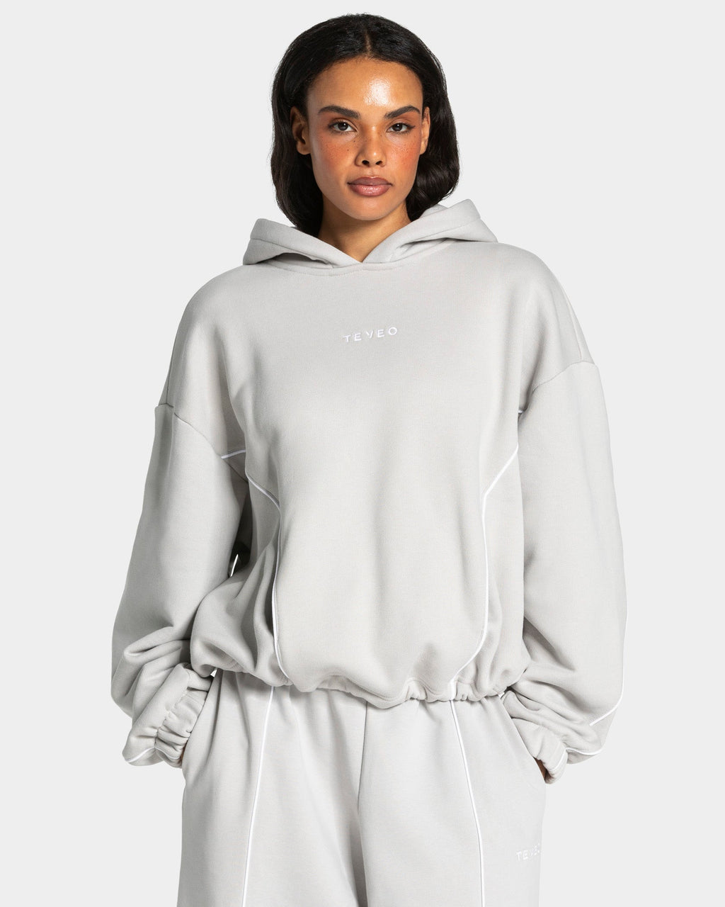 Contrastline Hooded Sweater "Moon"