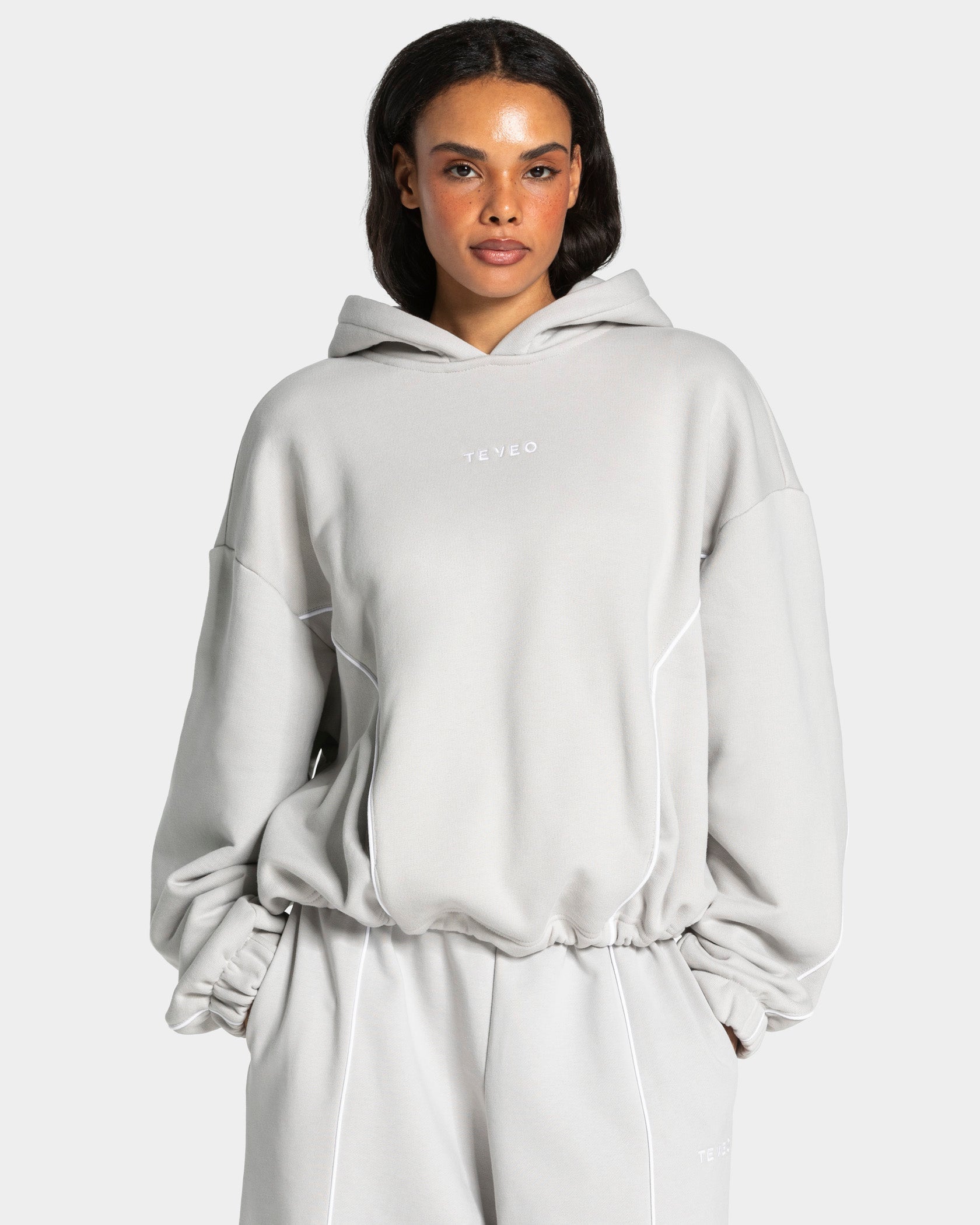 Contrastline Hooded Sweater "Moon"