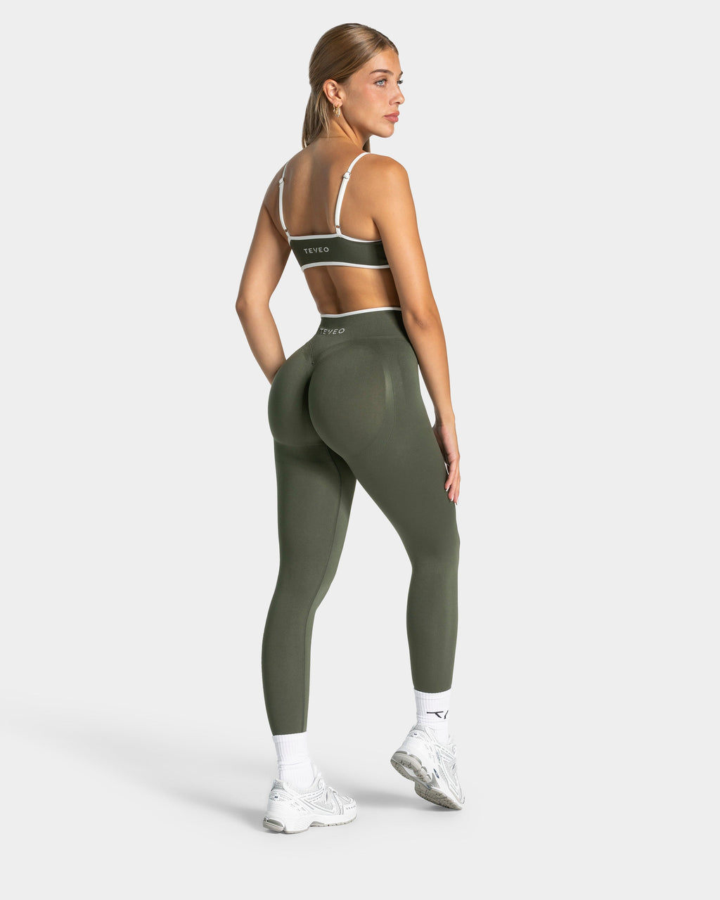 Contrastline Sculpt Scrunch Leggings "Khaki"