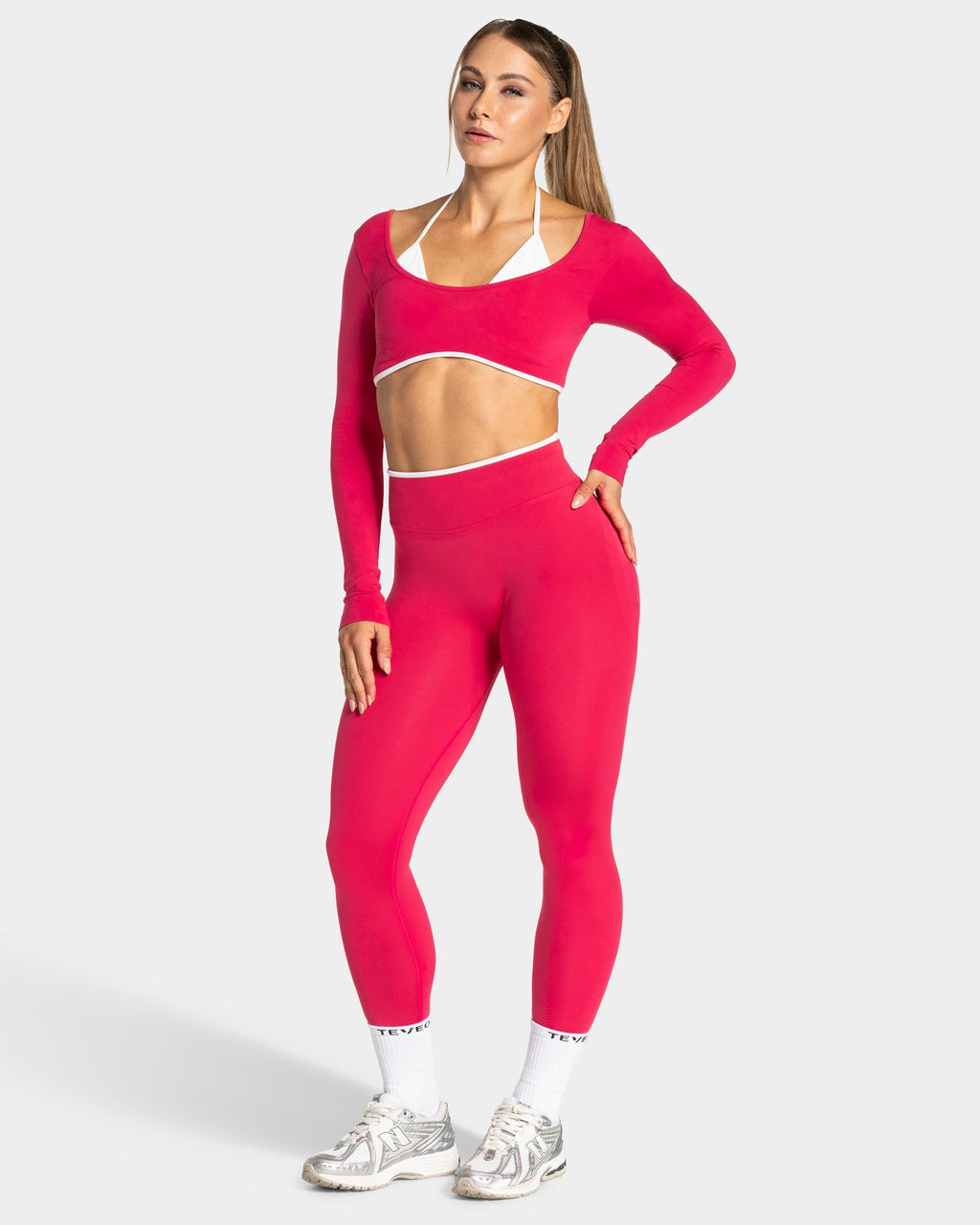 Contrastline Leggings "Berry"