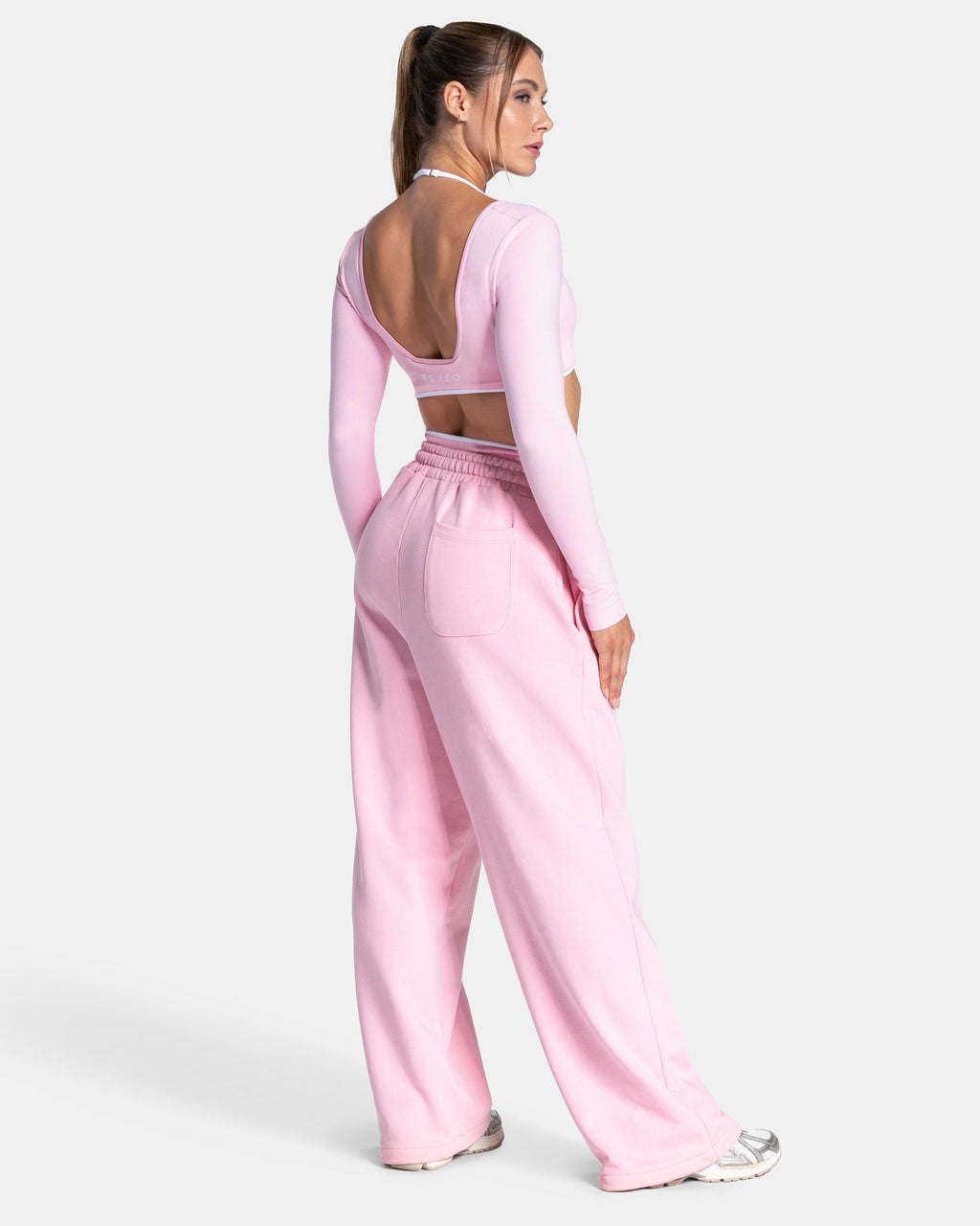 Contrastline Wide Leg Jogger "True Pink"