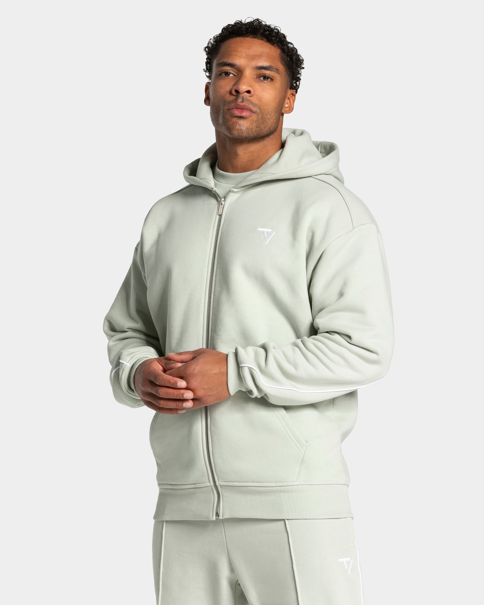 Contrastline Zip Jacke "Pistachio"