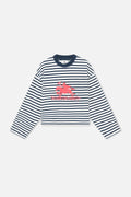Emblem Striped Navy Longsleeve
