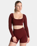 Femme Backless Longsleeve "Weinrot"