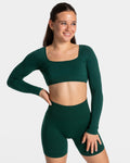 Femme Backless Longsleeve "Dunkelgrün"