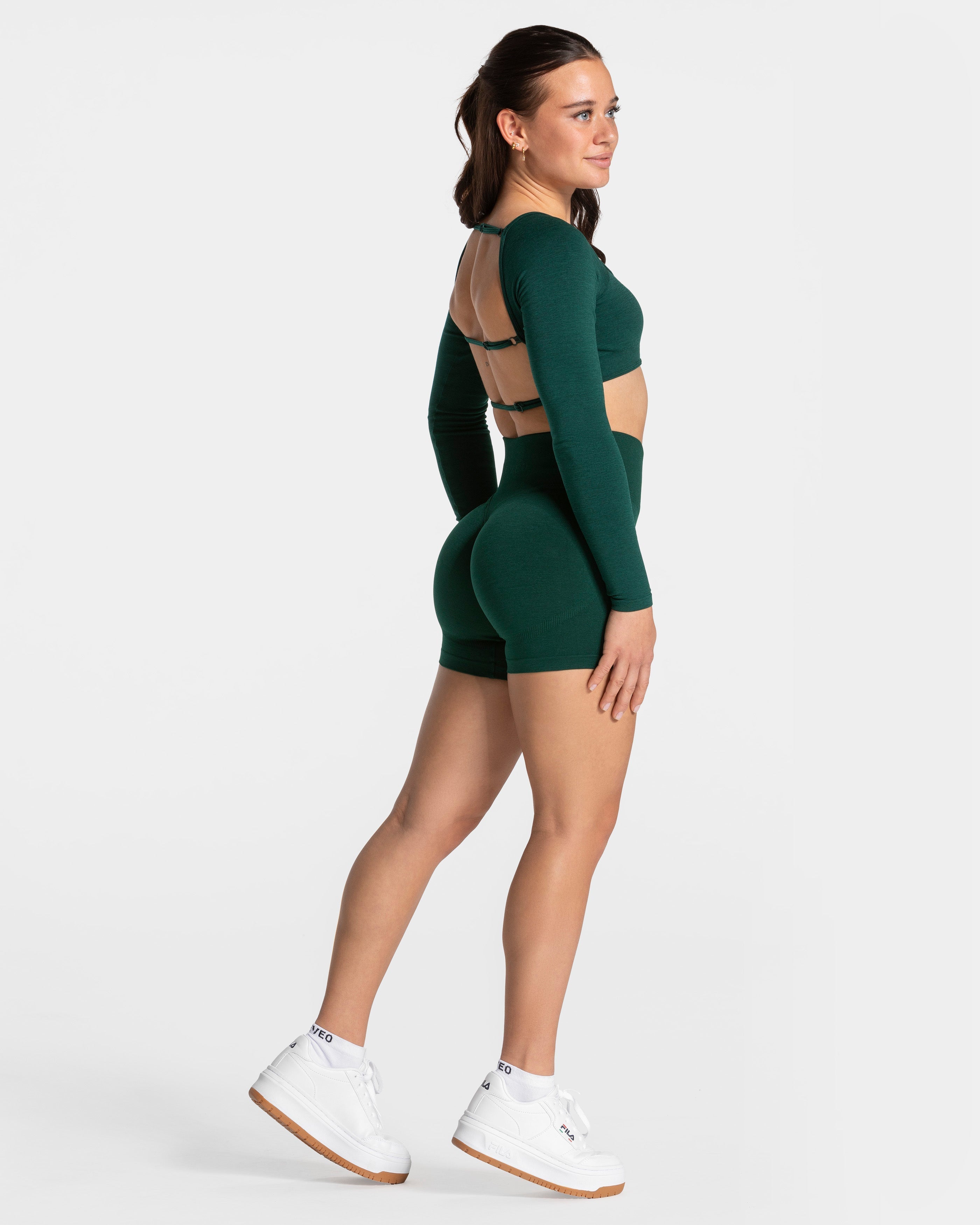 Femme Backless Longsleeve "Dunkelgrün"