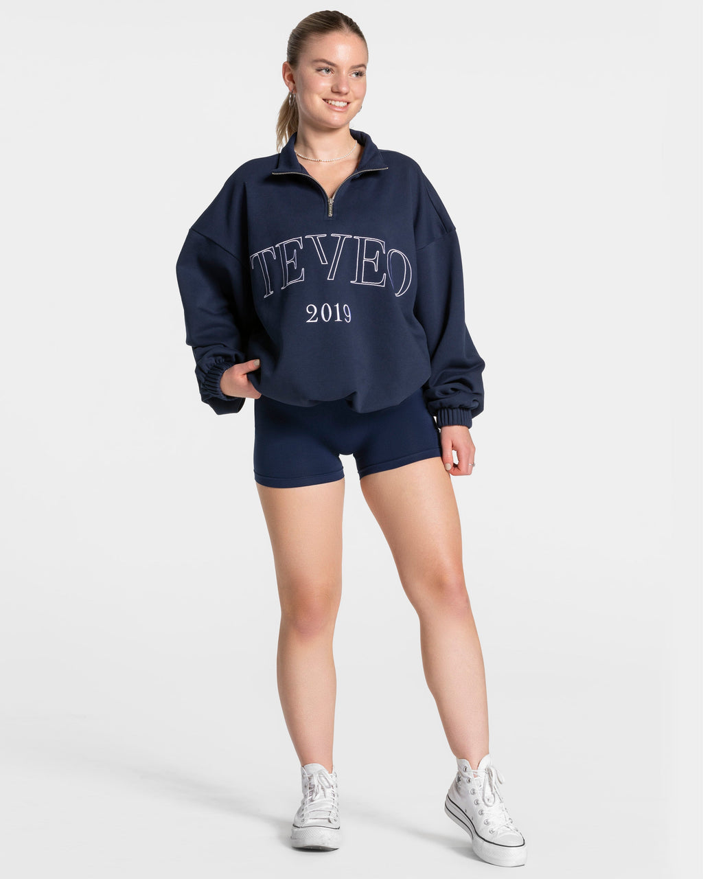 Femme Half Zip Sweater "Dunkelblau"