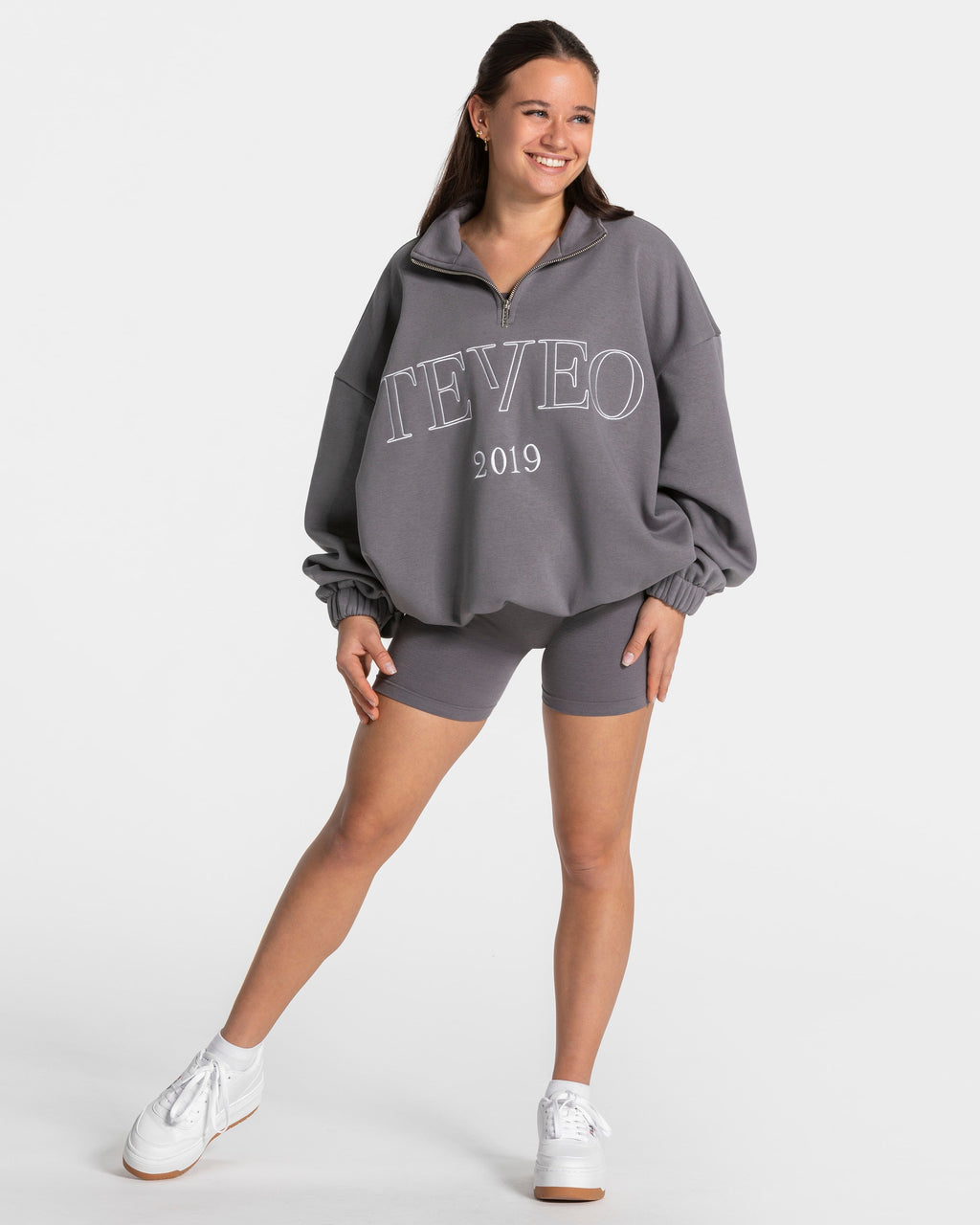 Femme Half Zip Sweater "Graphit"