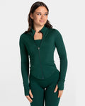 Femme Shaping Zip Jacke "Dunkelgrün"