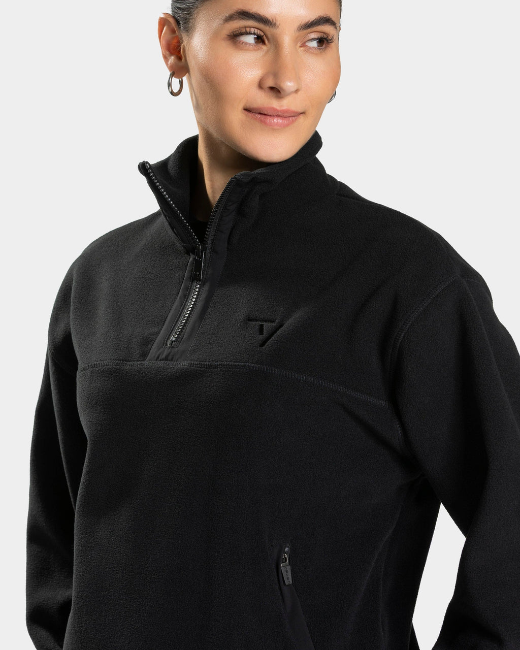 Fleece Half Zip Sweater "Schwarz"