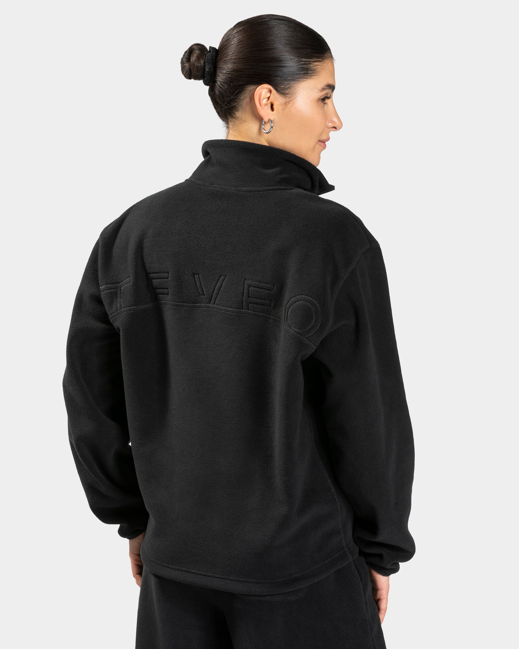 Fleece Zip Jacke "Schwarz"