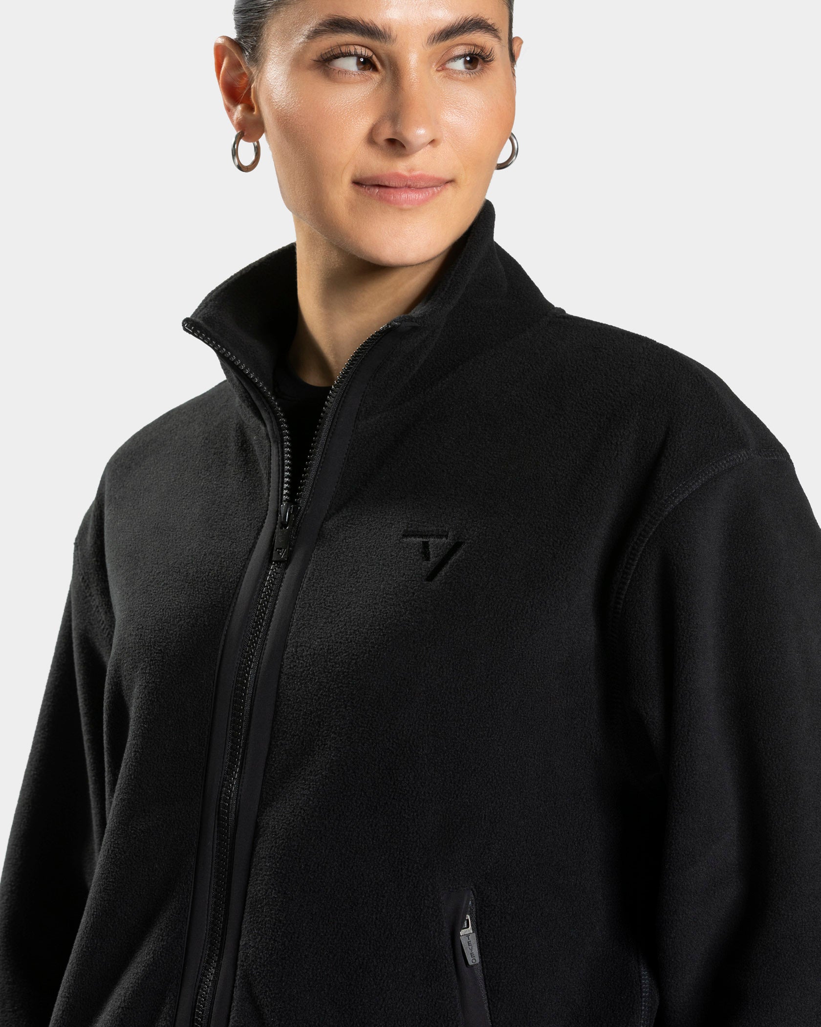 Fleece Zip Jacke "Schwarz"