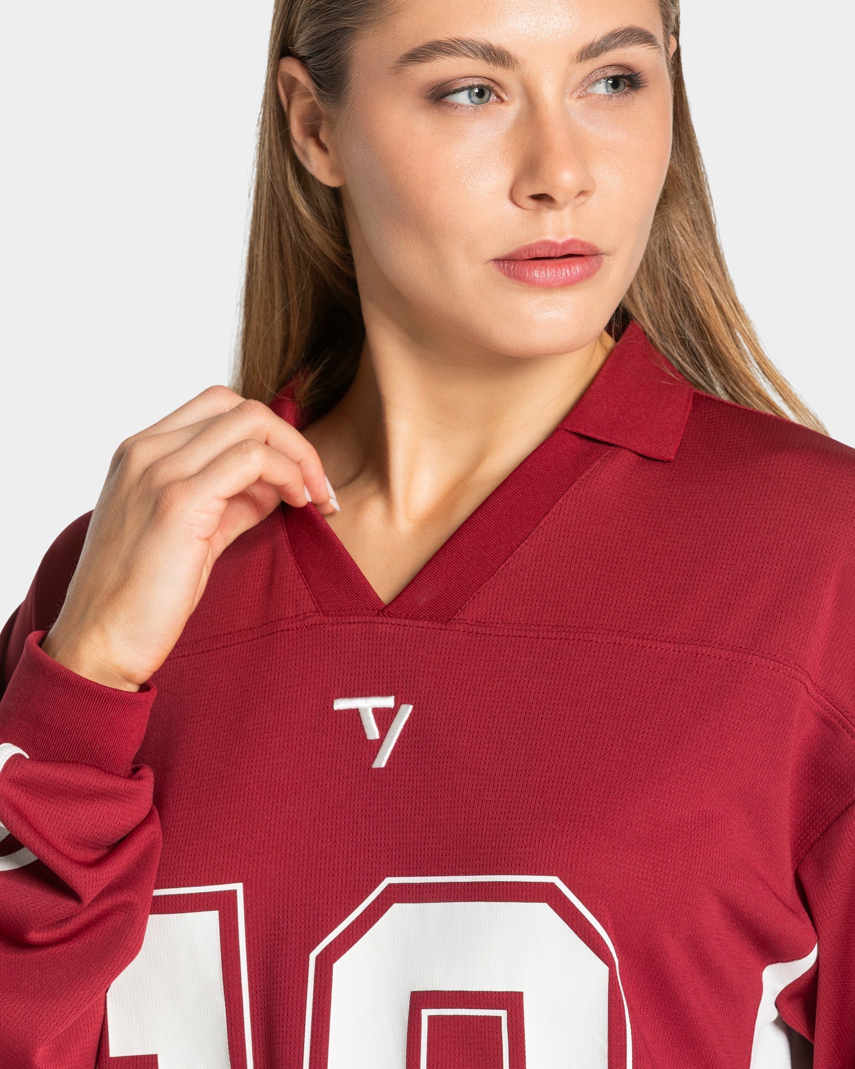 Football Polo Longsleeve "Cranberry"