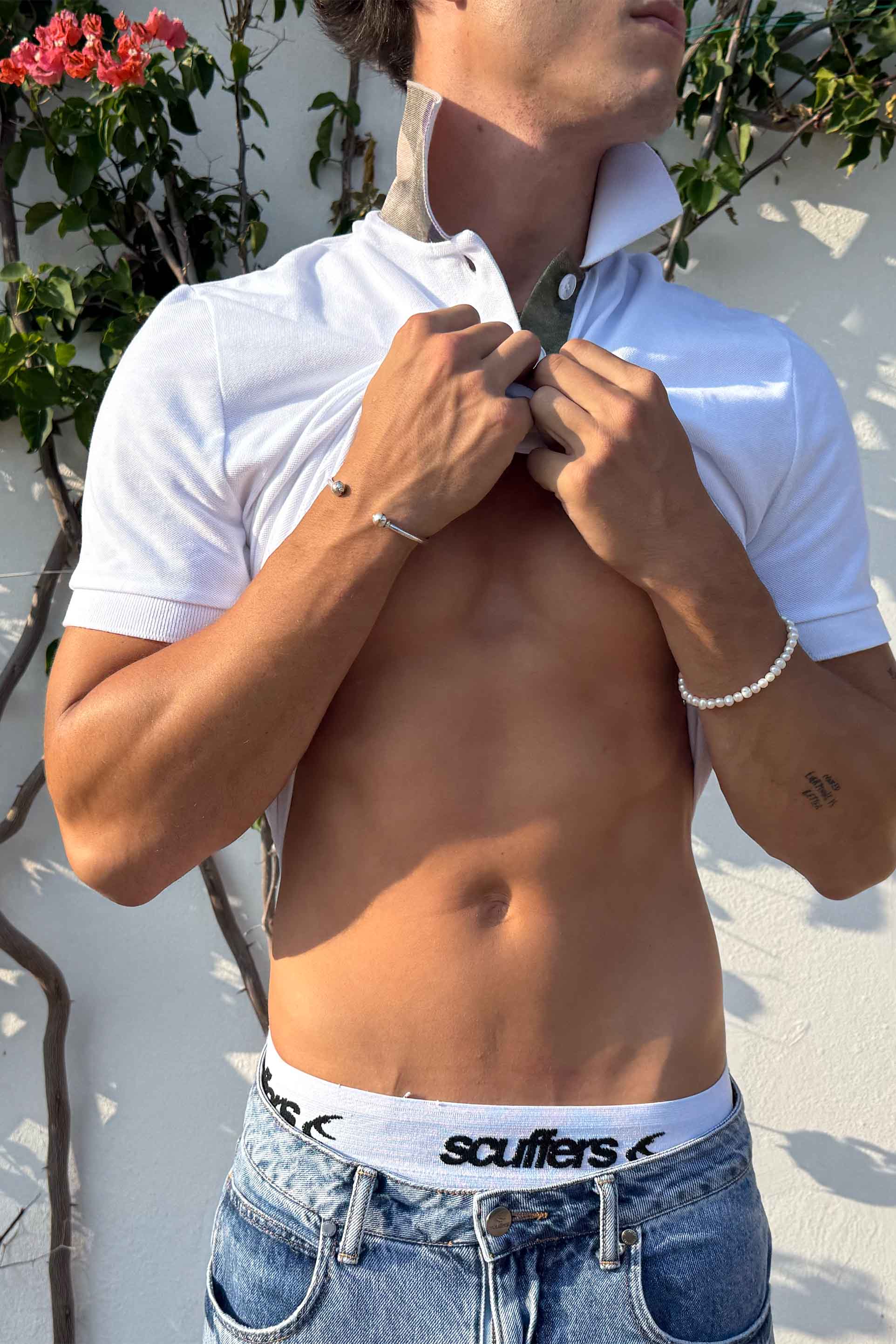 Camo White Polo