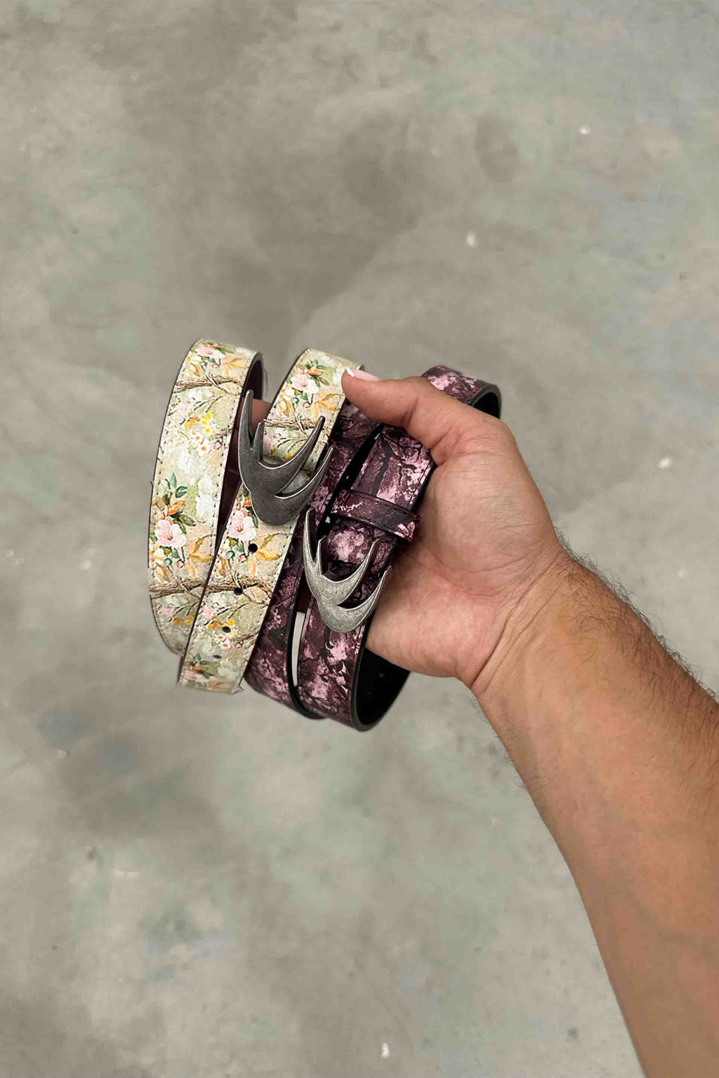 Real Flower Burgundy Belt