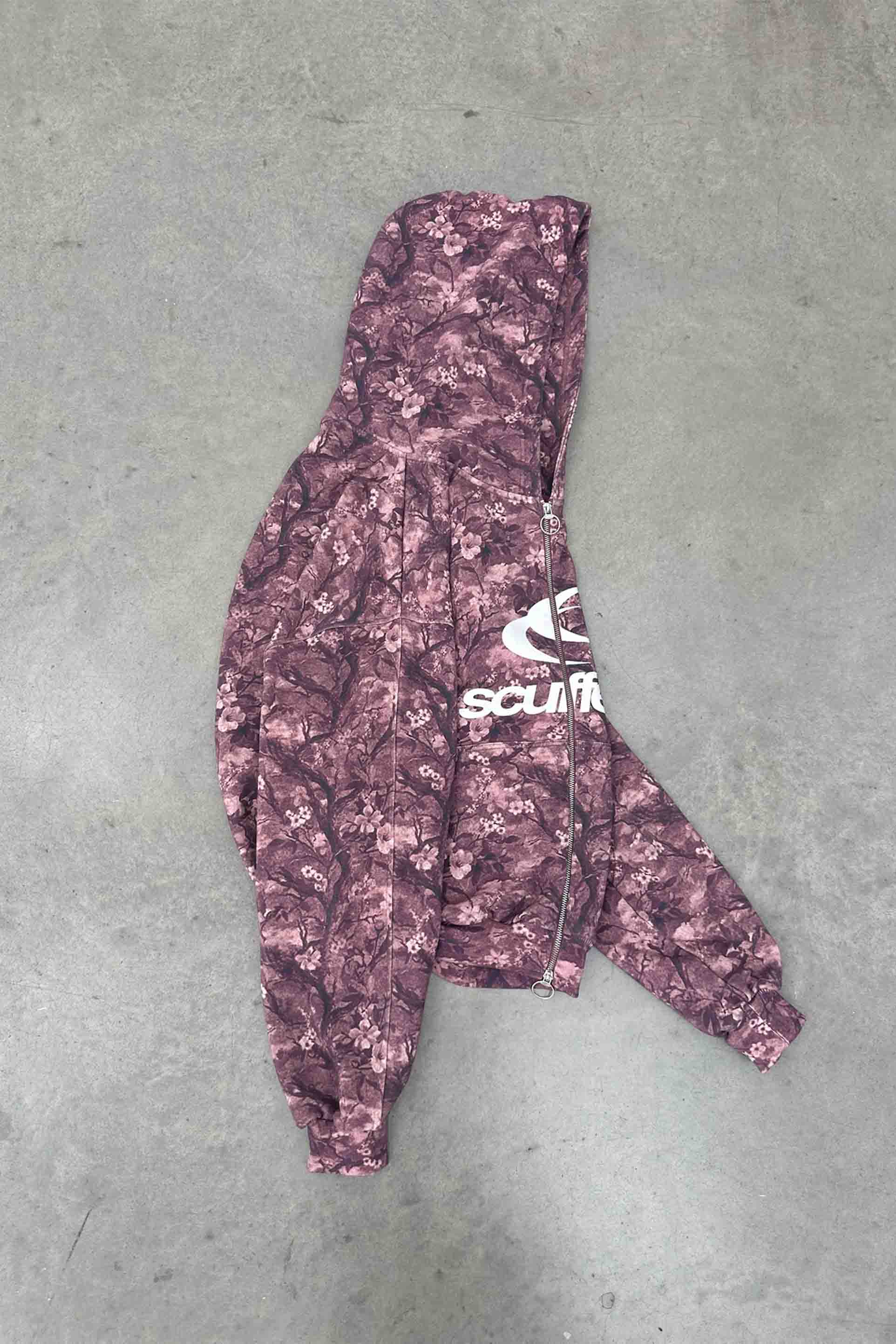 Real Flower Burgundy Zipper