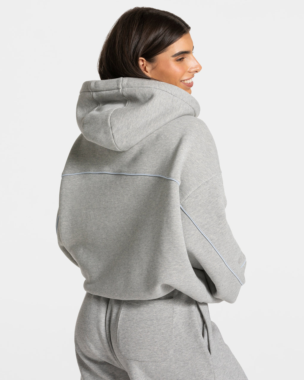 Contrastline Hooded Sweater "Hellgrau"