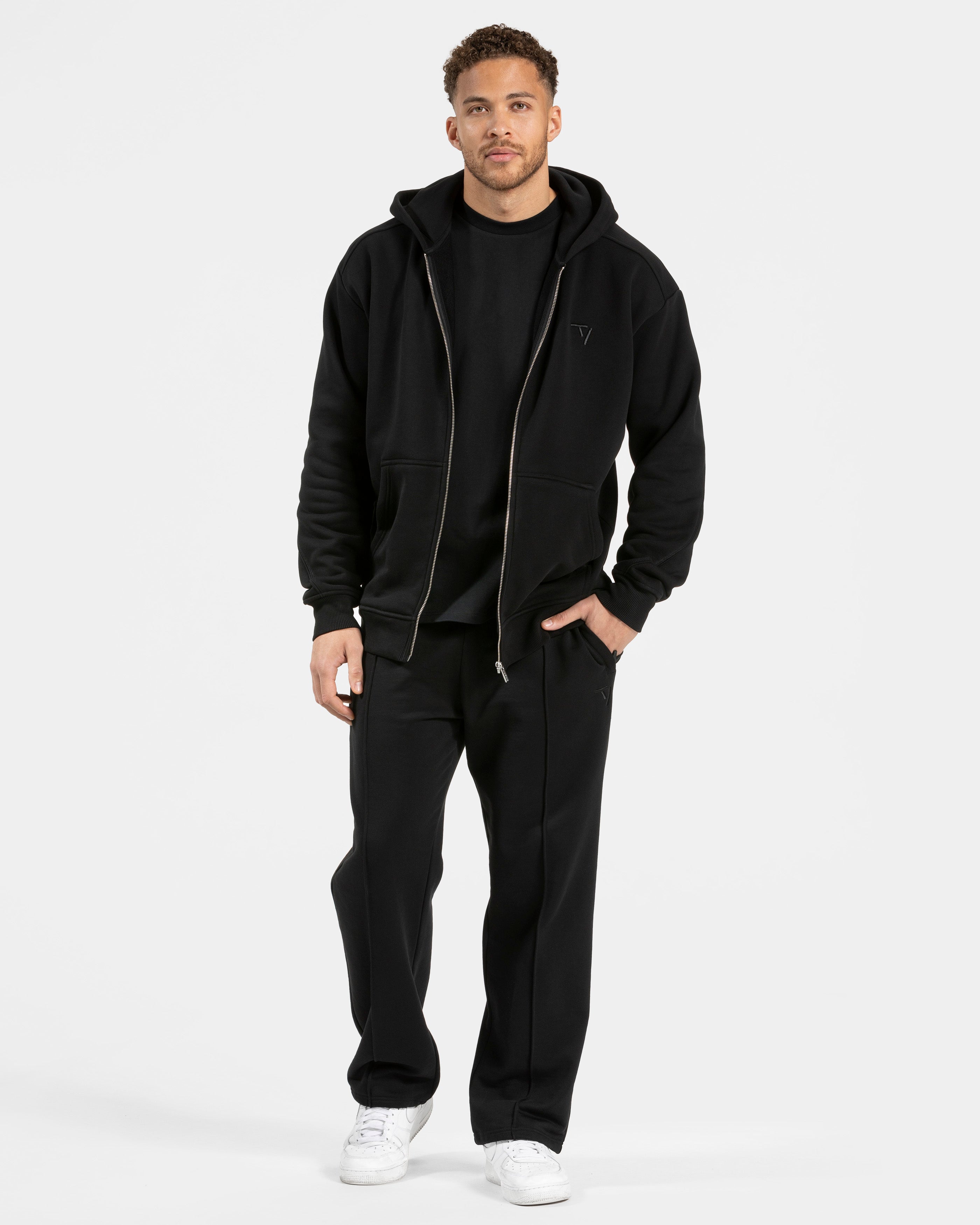 Contrastline Zip Jacke "Schwarz"