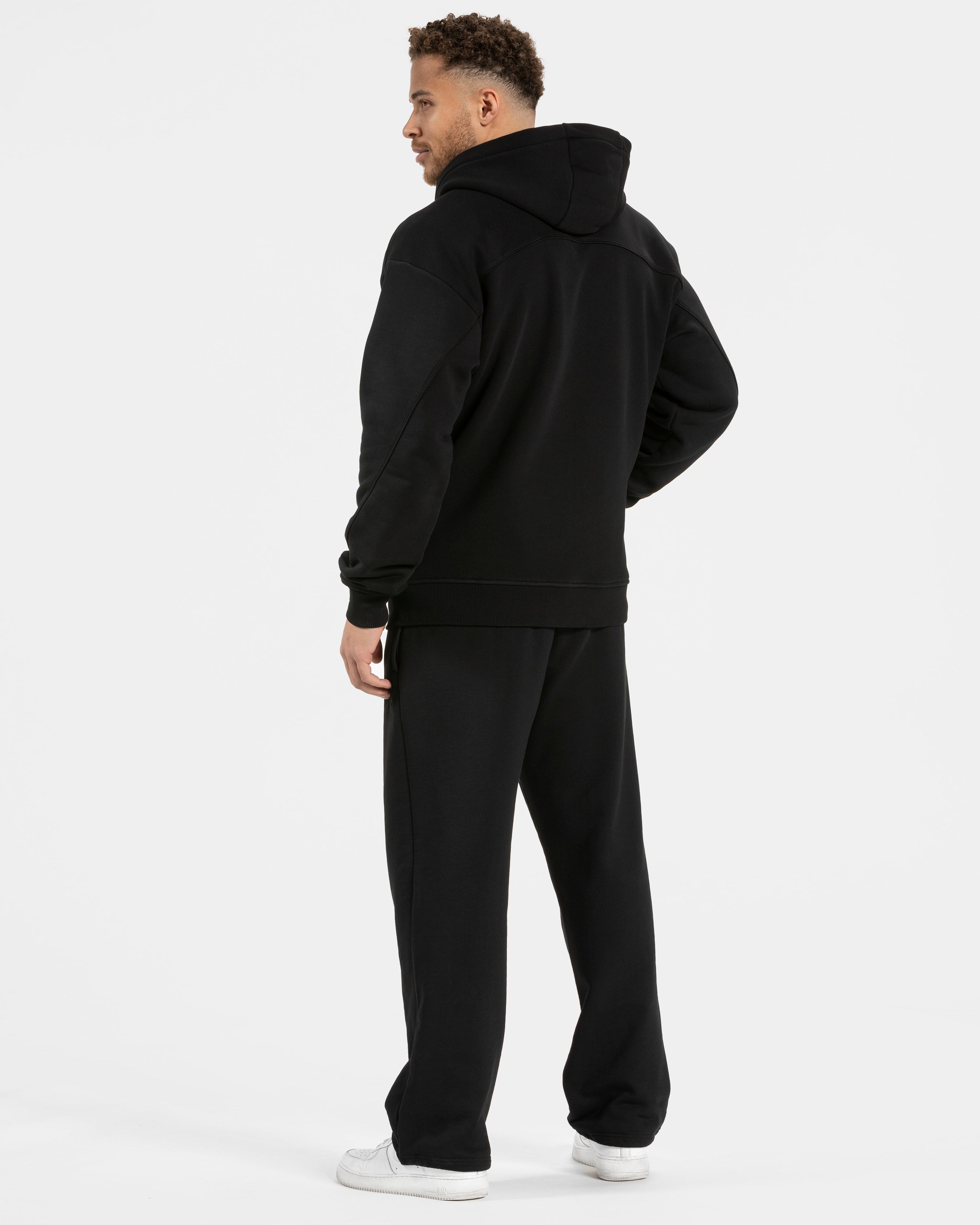 Contrastline Zip Jacke "Schwarz"