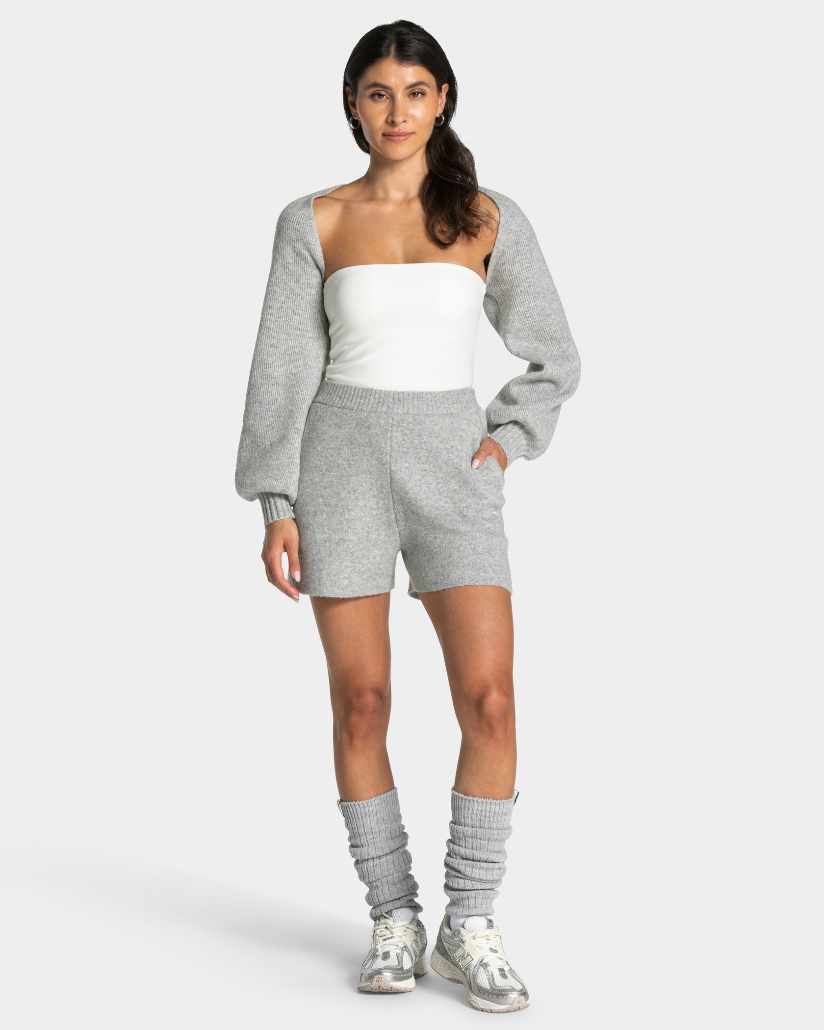 Knit Bolero "Grau Meliert"