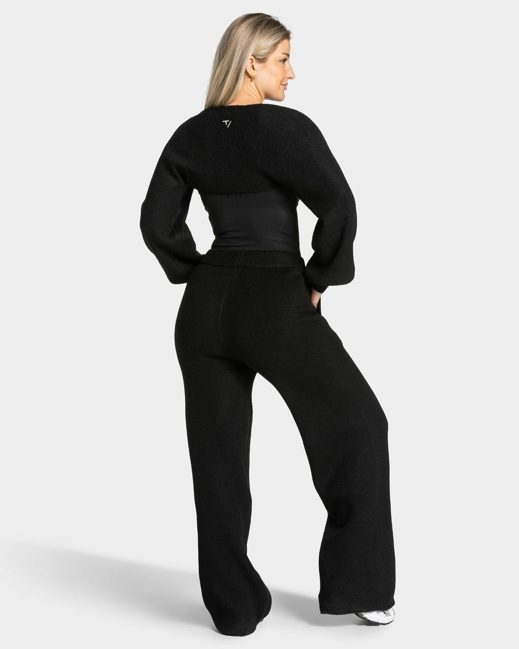 Knit Straight Leg Pants "Schwarz"