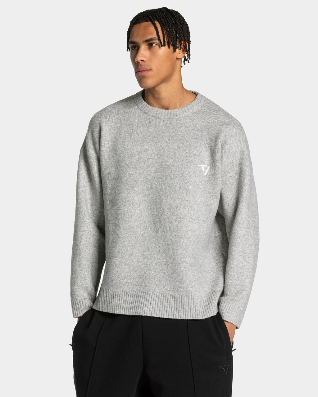 Knit Sweater "Grau Meliert"