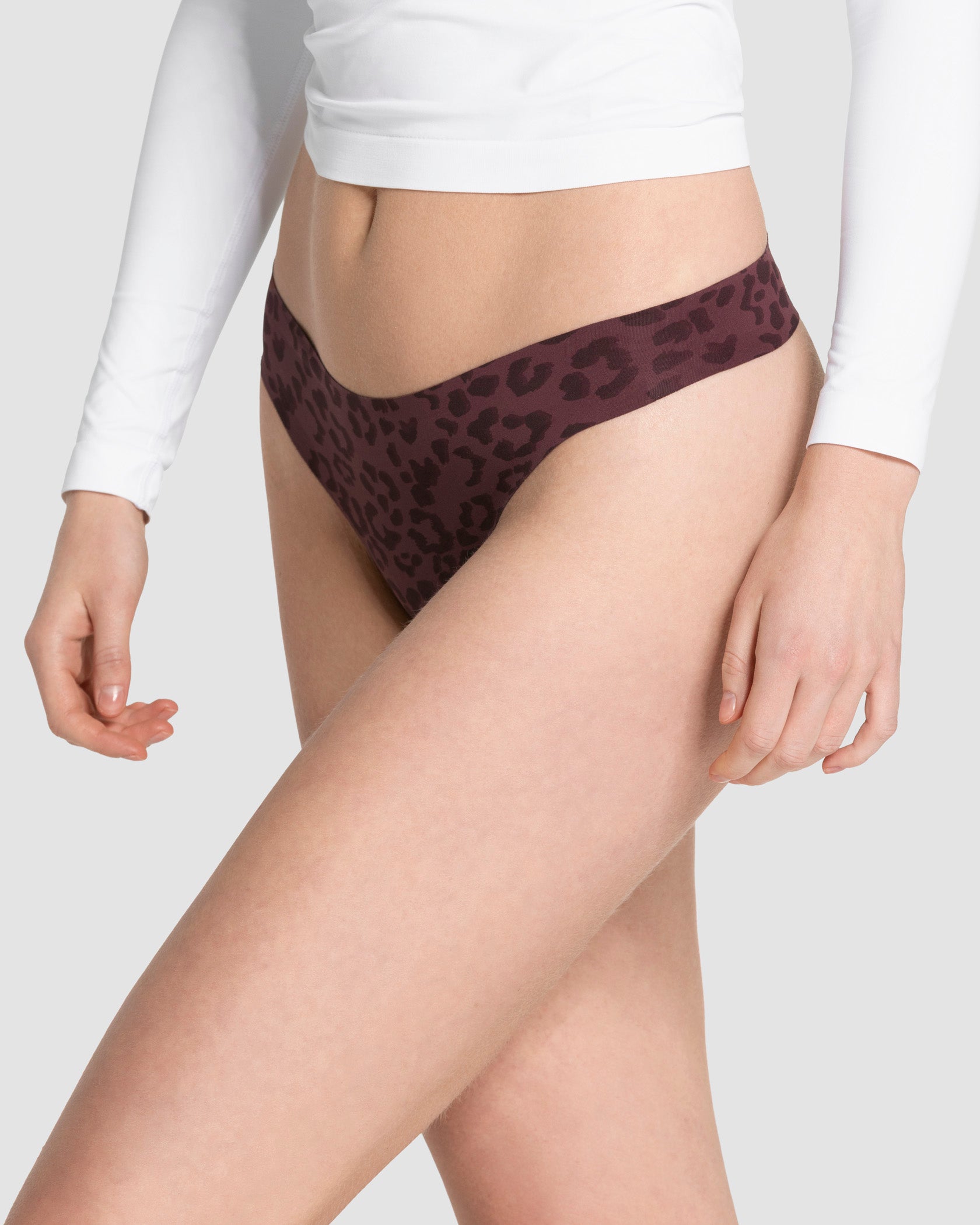 Seamless Padded Tanga (2er-Pack) "Leo Merlot"