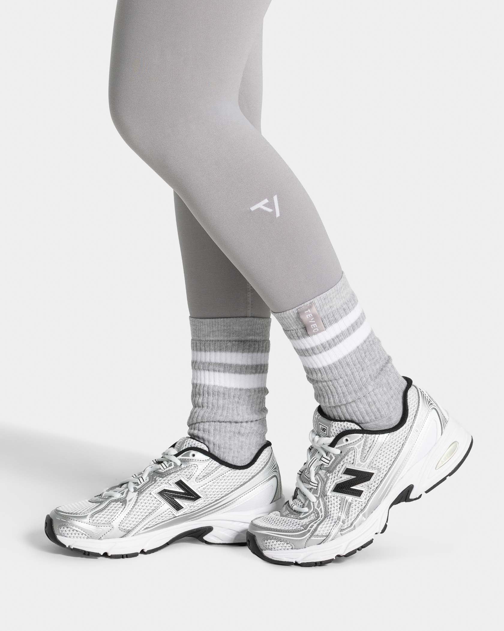 Lift Chunky Socken (2er-Pack) "Hellgrau/Weiß"