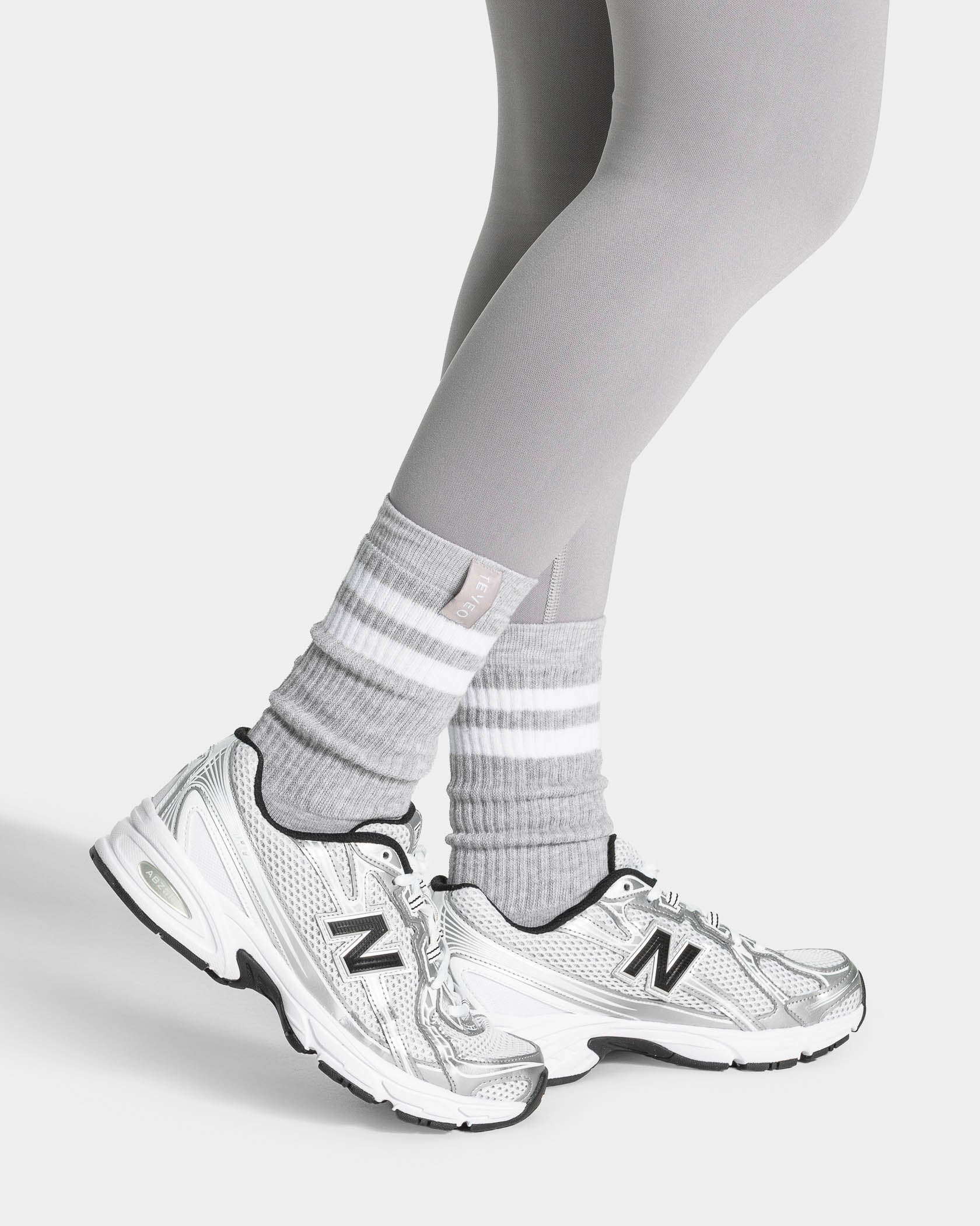 Lift Chunky Socken (2er-Pack) "Hellgrau/Weiß"