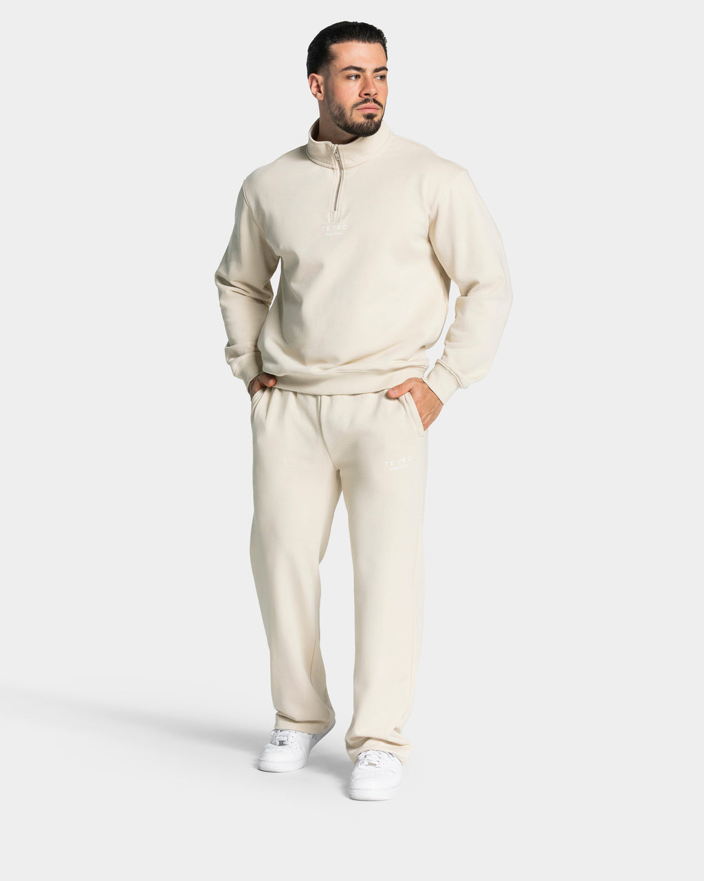 Lifting Journey Half Zip Sweater "Cream"