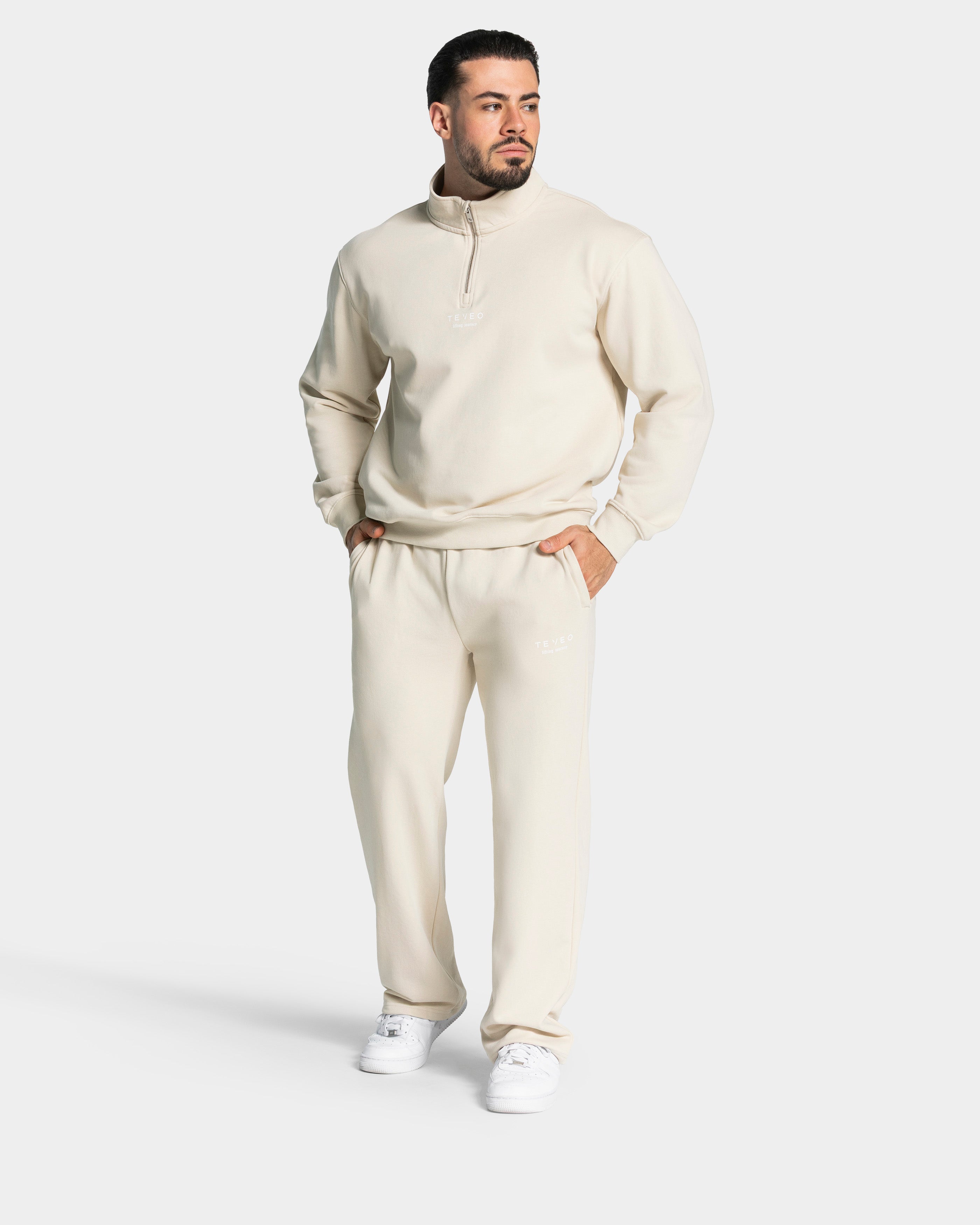 Lifting Journey Half Zip Sweater "Cream"