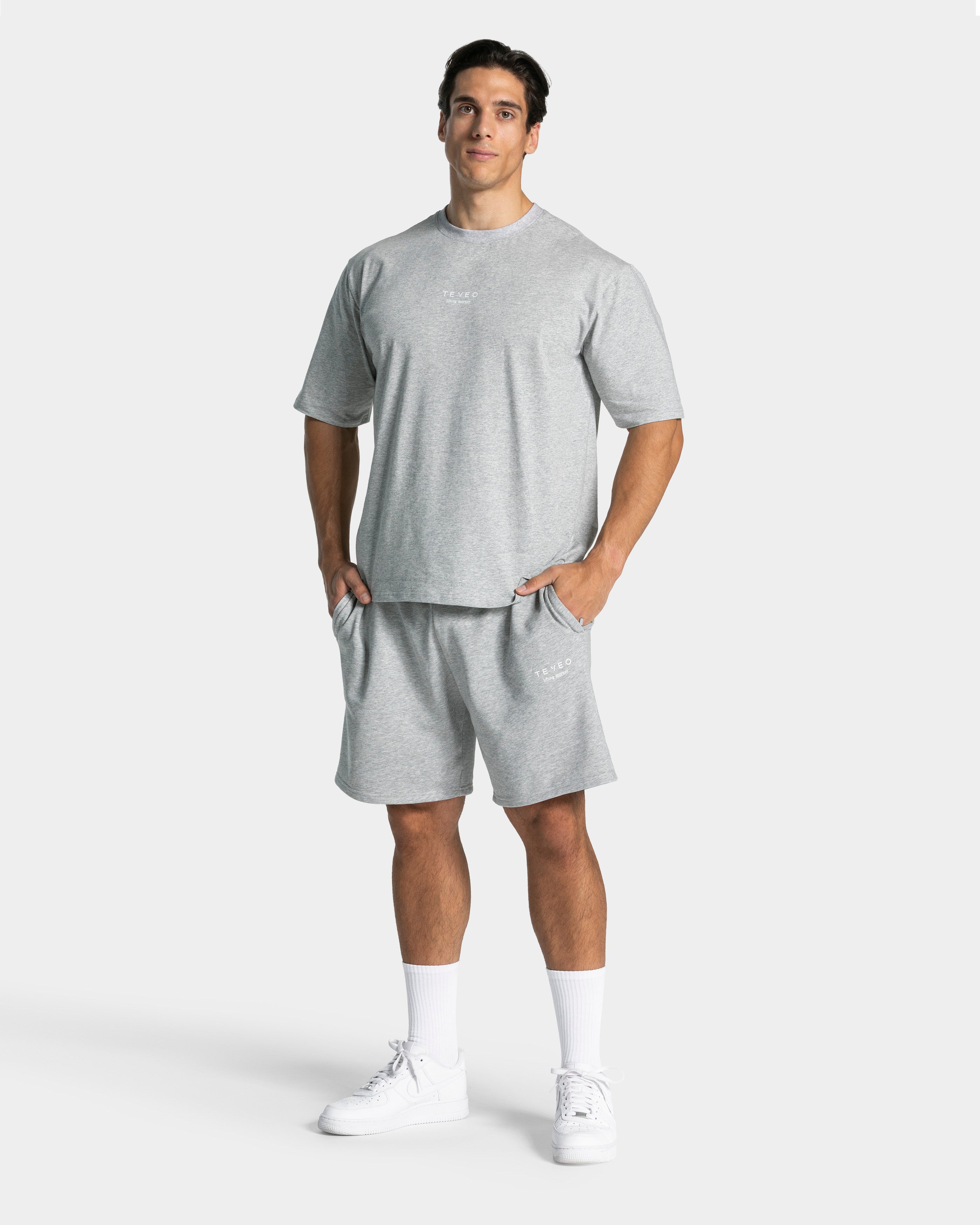 Lifting Journey Oversized T-Shirt "Hellgrau Meliert"