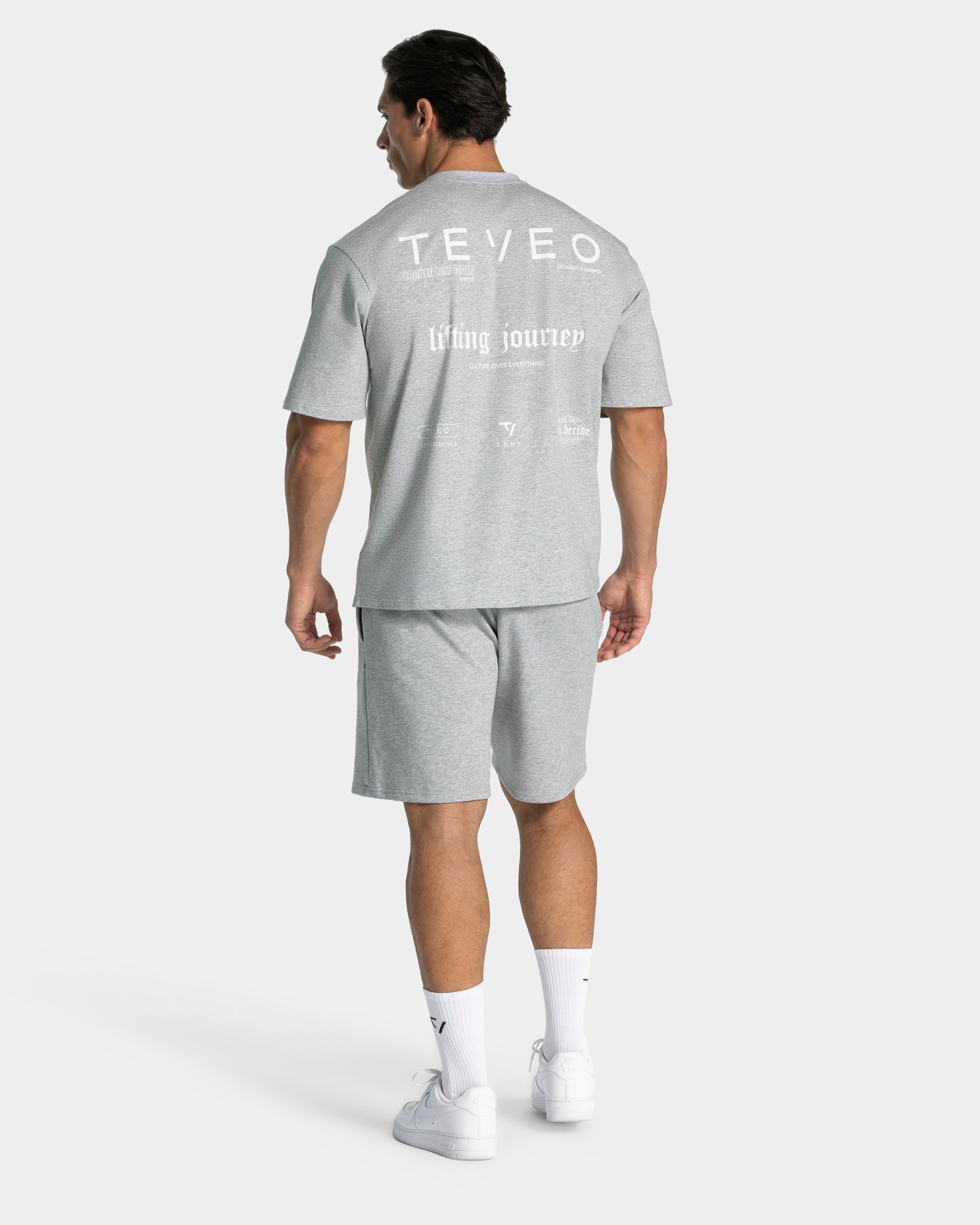 Lifting Journey Oversized T-Shirt "Hellgrau Meliert"