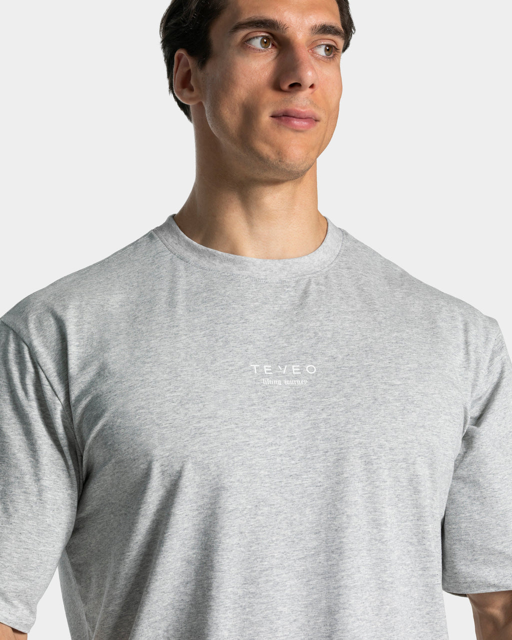 Lifting Journey Oversized T-Shirt "Hellgrau Meliert"