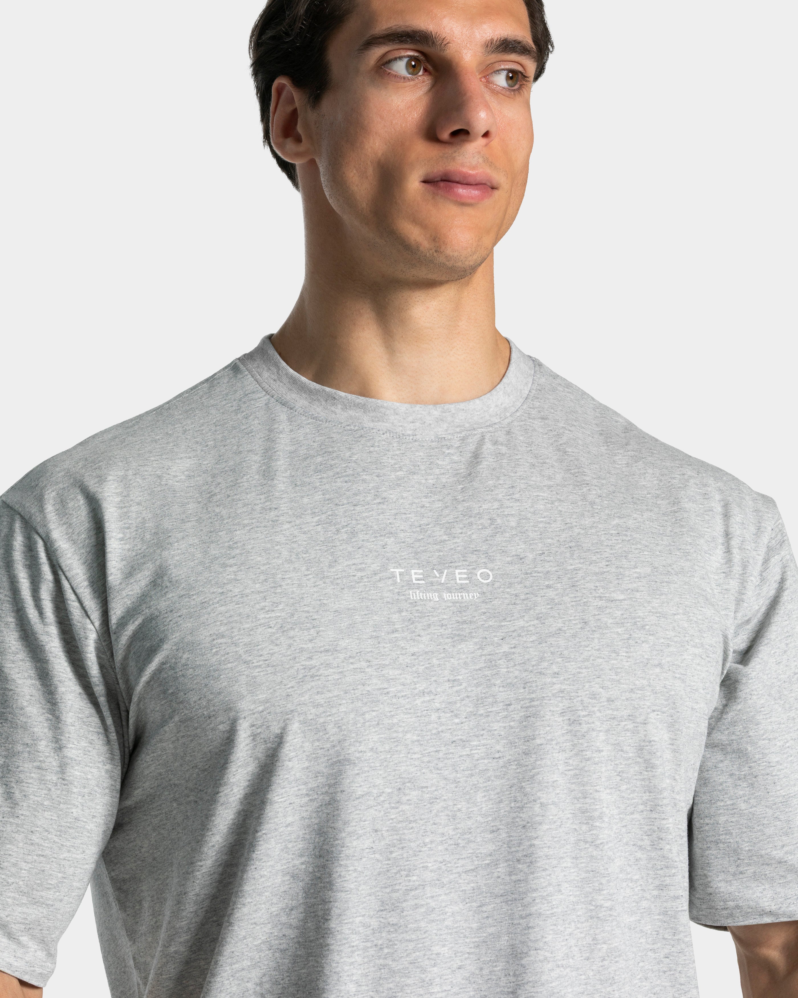 Lifting Journey Oversized T-Shirt "Hellgrau Meliert"
