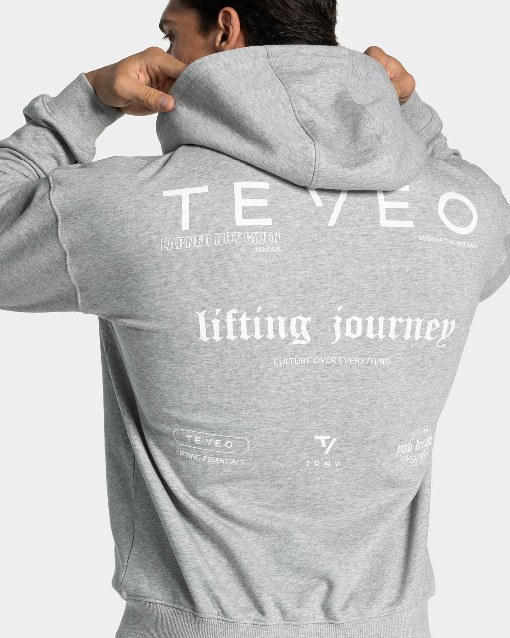 Lifting Journey Zip Hoodie "Hellgrau Meliert"