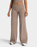 Mellow Fold Over Straight Leg Pants Regular "Mokka"
