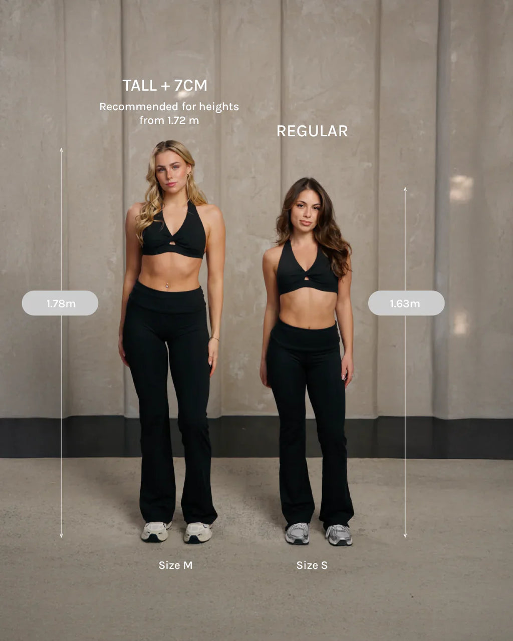 Mellow Fold Over Flared Leggings Tall "Schwarz"